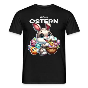 Easter Bunny Funny Bunny Easter Eggs Happy Easter - Men's T-Shirt - black - Front - AI Model Male 178 light (178cm)