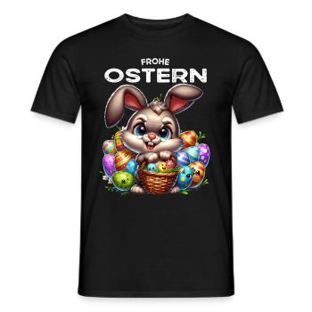 Easter Bunny Funny Bunny Easter Eggs Happy Easter - Men's T-Shirt - black - Front - AI Model Male 178 light (178cm)