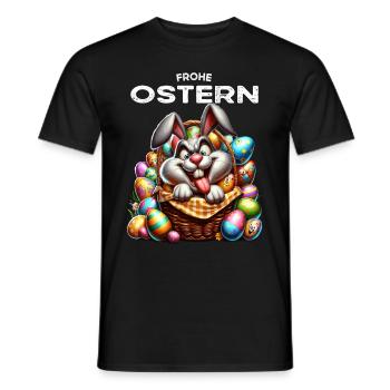 Easter Bunny Funny Bunny Easter Eggs Happy Easter - Men's T-Shirt - black - Front - AI Model Male 178 light (178cm)