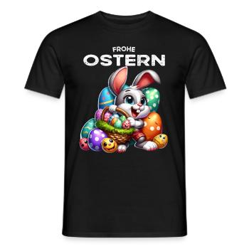 Easter Bunny Funny Bunny Easter Eggs Happy Easter - Men's T-Shirt - black - Front - AI Model Male 178 light (178cm)