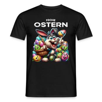 Easter Bunny Funny Bunny Easter Eggs Happy Easter - Men's T-Shirt - black - Front - AI Model Male 178 light (178cm)