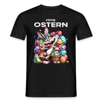 Easter Bunny Funny Bunny Easter Eggs Happy Easter - Men's T-Shirt - black - Front - AI Model Male 178 light (178cm)