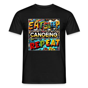 Manger, dormir, Faire du canoë - T-shirt homme - noir - Devant - AI Model Male 178 light (178cm)