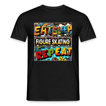 Eat sleep Figure skating repeat - Männer T-Shirt - Schwarz - Vorne - AI Model Male 178 light (178cm)
