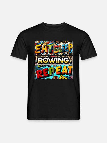 Eat sleep Rowing repeat - Men's T-Shirt - black