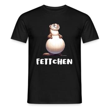 Ferret - Fatty with Big Belly Funny - Men's T-Shirt - black - Front - AI Model Male 178 light (178cm)