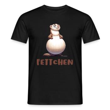 Ferret - Fatty with Big Belly Funny - Men's T-Shirt - black - Front - AI Model Male 178 light (178cm)