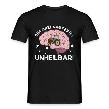 Der Arzt sagt es ist unheilbar - Traktor - Männer T-Shirt - Schwarz - Vorne - AI Model Male 178 light (178cm)