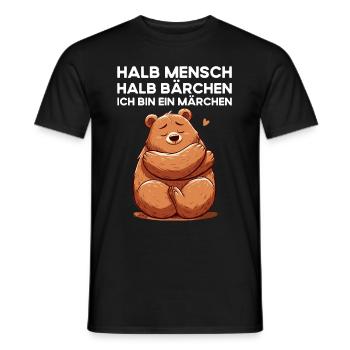 Halb Mensch Halb Bärchen Ich bin ein Märchen - Männer T-Shirt - Schwarz - Vorne - AI Model Male 178 light (178cm)