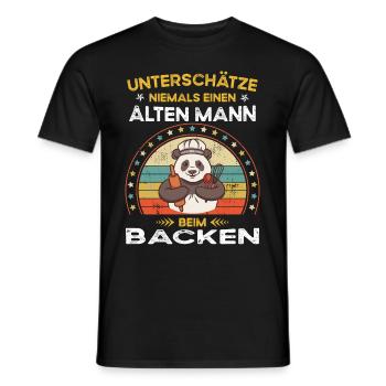 Ne sous-estimez jamais le vieil homme lorsque vous cuisinez - T-shirt homme - noir - Devant - AI Model Male 178 light (178cm)