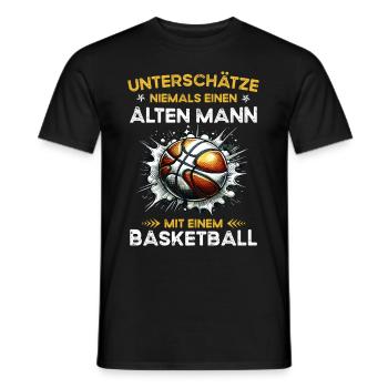 Never underestimate old man with a - Men's T-Shirt - black - Front - AI Model Male 178 light (178cm)