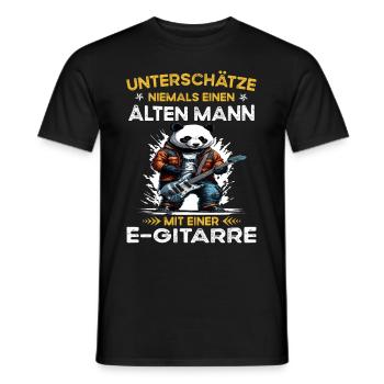 Never underestimate old man with a e - Men's T-Shirt - black - Front - AI Model Male 178 light (178cm)