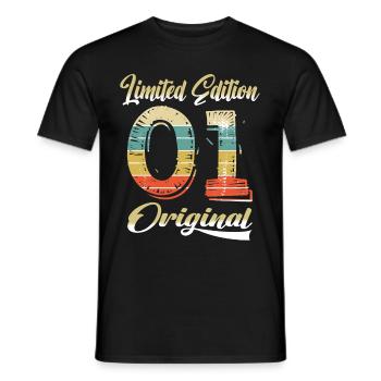 23 Years Birthday Vintage 2001 Limited Edition - Men's T-Shirt - black - Front - AI Model Male 178 light (178cm)