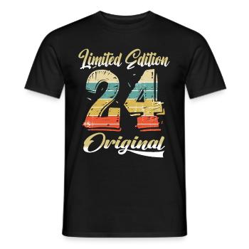 100 Years Birthday Vintage 1924 Limited Edition - Men's T-Shirt - black - Front - AI Model Male 178 light (178cm)