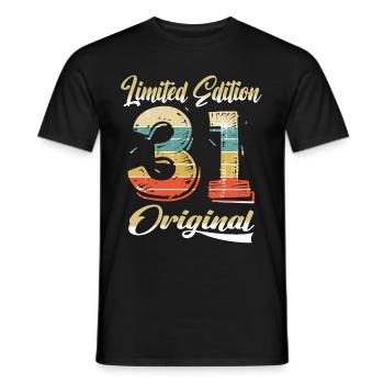 93 ans anniversaire vintage 1931 édition limitée - T-shirt homme - noir - Devant - AI Model Male 178 light (178cm)