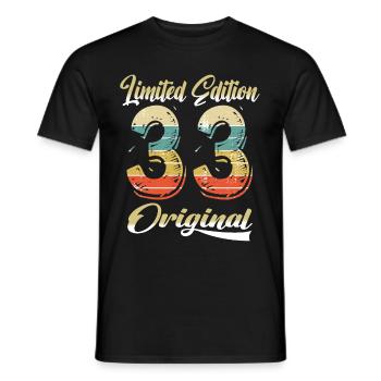 91 Years Birthday Vintage 1933 Limited Edition - Men's T-Shirt - black - Front - AI Model Male 178 light (178cm)