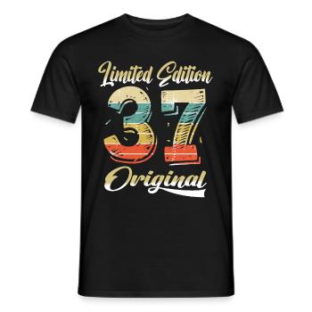 87 Anniversaire Vintage 1937 Edition Limitée - T-shirt homme - noir - Devant - AI Model Male 178 light (178cm)