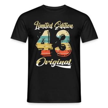 81 Anniversaire Vintage 1943 Édition Limitée - T-shirt homme - noir - Devant - AI Model Male 178 light (178cm)