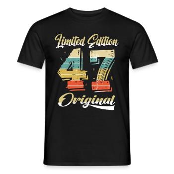 77 Years Birthday Vintage 1947 Limited Edition - Men's T-Shirt - black - Front - AI Model Male 178 light (178cm)