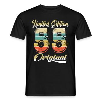 69 ans anniversaire vintage 1955 édition limitée - T-shirt homme - noir - Devant - AI Model Male 178 light (178cm)