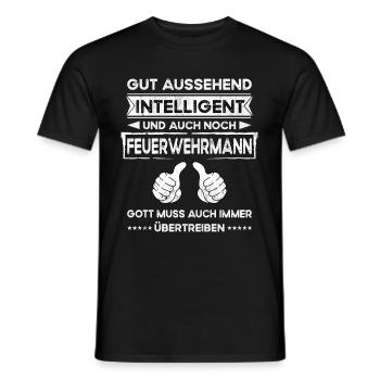 Feuerwehrmann Gut Aussehend Intelligent - Männer T-Shirt - Schwarz - Vorne - AI Model Male 178 light (178cm)
