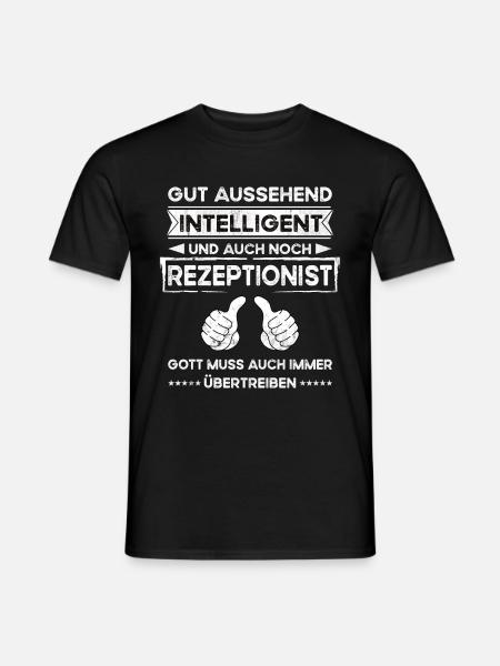 receptionist, handsome, intelligent - Men's T-Shirt - black