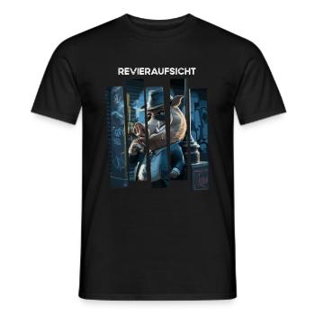 Hunters, wild boar, foresters, hunting, district supervision - Men's T-Shirt - black - Front - AI Model Male 178 light (178cm)
