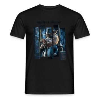Hunters, wild boar, foresters, hunting, district supervision - Men's T-Shirt - black - Front - AI Model Male 178 light (178cm)