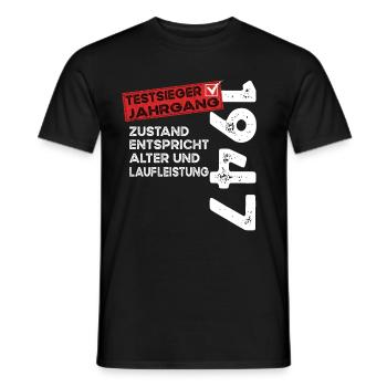 Gagnant du test d’anniversaire du 77e anniversaire Né en 1947 - T-shirt homme - noir - Devant - AI Model Male 178 light (178cm)