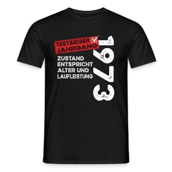 Vainqueur du test d’anniversaire de 51 ans Vintage 1973 - T-shirt homme - noir - Devant - AI Model Male 178 light (178cm)