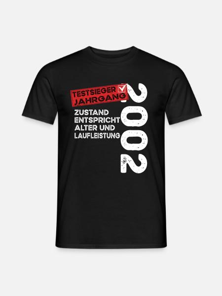 22 Jahre Geburtstag Testsieger Jahrgang 2002 - Männer T-Shirt - Schwarz