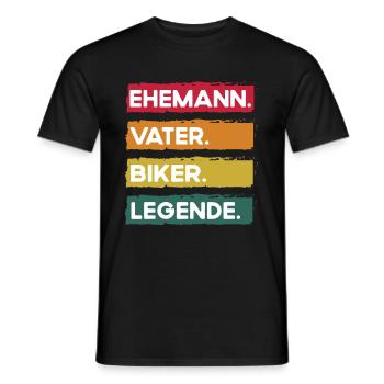 Husband Father Biker Legend Father's Day - Men's T-Shirt - black - Front - AI Model Male 178 light (178cm)