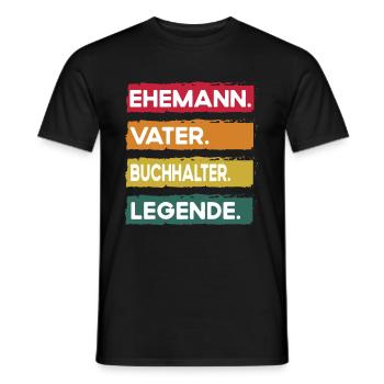 Mari Père Comptable Légende Fête des Pères - T-shirt homme - noir - Devant - AI Model Male 178 light (178cm)
