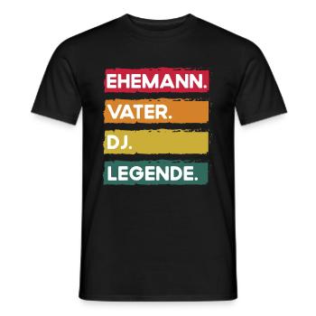 Ehemann Vater Dj Legende Vatertag - Männer T-Shirt - Schwarz - Vorne - AI Model Male 178 light (178cm)