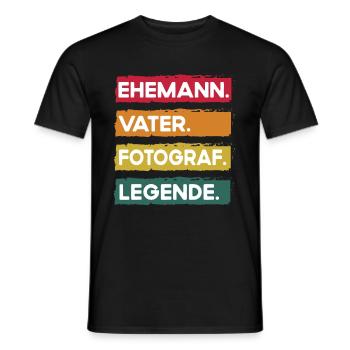 Mari Père Photographe Légende Fête des Pères - T-shirt homme - noir - Devant - AI Model Male 178 light (178cm)