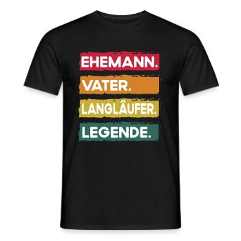 Mari Père Légende du ski de fond Fête des pères - T-shirt homme - noir - Devant - AI Model Male 178 light (178cm)