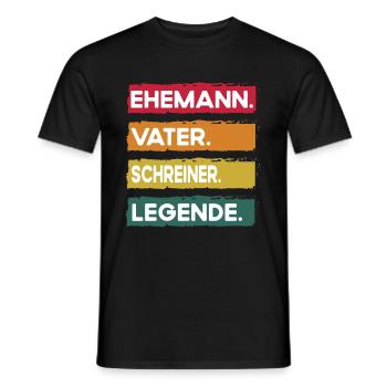 Mari Père Carpenter Légende Fête des Pères - T-shirt homme - noir - Devant - AI Model Male 178 light (178cm)