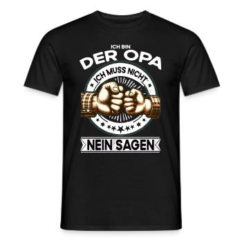 Grand-père n’a pas à dire non grand-père petit-fils - T-shirt homme - noir - Devant - AI Model Male 178 light (178cm)