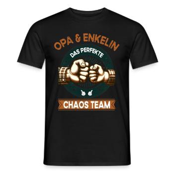 Grand-père et petite-fille grand-père parfait de l’équipe du chaos - T-shirt homme - noir - Devant - AI Model Male 178 light (178cm)