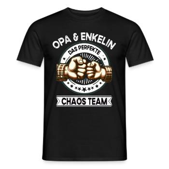 Grand-père et petite-fille grand-père parfait de l’équipe du chaos - T-shirt homme - noir - Devant - AI Model Male 178 light (178cm)