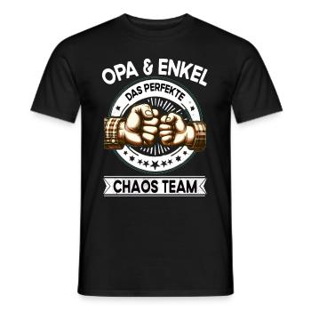 Grand-père et petite-fille grand-père parfait de l’équipe du chaos - T-shirt homme - noir - Devant - AI Model Male 178 light (178cm)