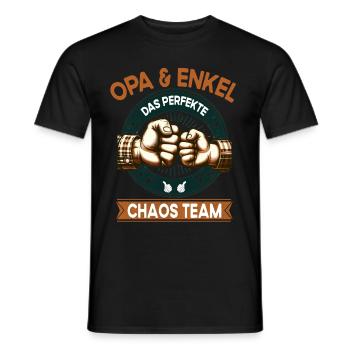 Grand-père et petite-fille grand-père parfait de l’équipe du chaos - T-shirt homme - noir - Devant - AI Model Male 178 light (178cm)