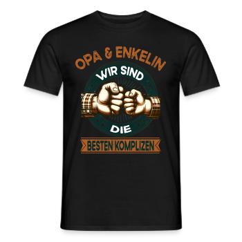 Opa und Enkelin die besten Komplizen Team - Männer T-Shirt - Schwarz - Vorne - AI Model Male 178 light (178cm)