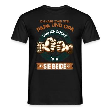 Grandpa & Dad 2 titres et je les porte tous les deux - T-shirt homme - noir - Devant - AI Model Male 178 light (178cm)