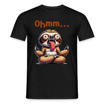 Ohmmm lustiges Yoga Meditation Sport - Männer T-Shirt - Schwarz - Vorne - AI Model Male 178 light (178cm)
