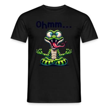Ohmmm drôle yoga méditation sport - T-shirt homme - noir - Devant - AI Model Male 178 light (178cm)