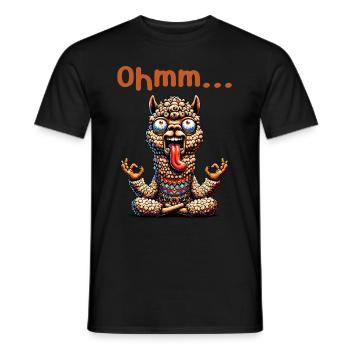 Ohmmm lustiges Yoga Meditation Sport - Männer T-Shirt - Schwarz - Vorne - AI Model Male 178 light (178cm)