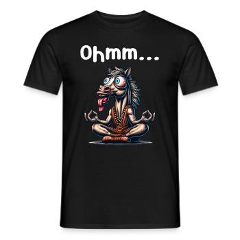 Ohmmm lustiges Yoga Meditation Sport - Männer T-Shirt - Schwarz - Vorne - AI Model Male 178 light (178cm)