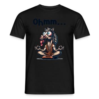 Ohmmm lustiges Yoga Meditation Sport - Männer T-Shirt - Schwarz - Vorne - AI Model Male 178 light (178cm)