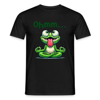 Ohmmm drôle yoga méditation sport - T-shirt homme - noir - Devant - AI Model Male 178 light (178cm)